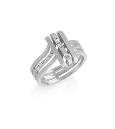 MATERjewellery tales LINES WhiteGold 18kt Diamonds Ring1501
